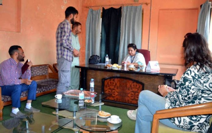 Secretary J&K PSP Board Sapna Kotwal during visit to Anantnag on Wednesday. Secretary J&K PSP Board Sapna Kotwal during visit to Anantnag on Wednesday.