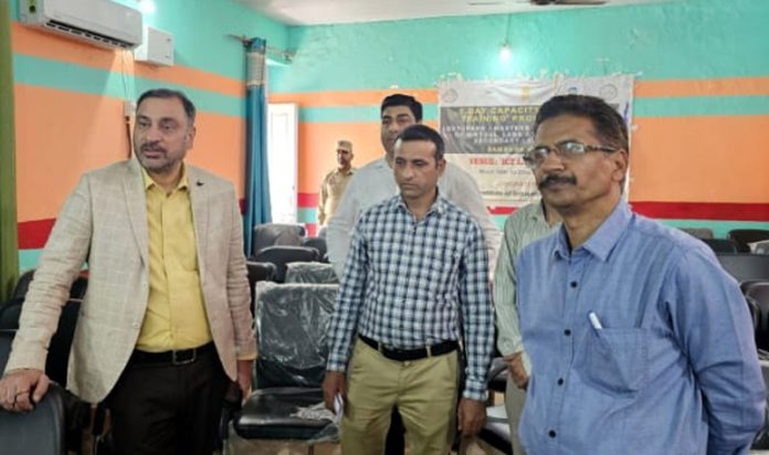 Chairman JKBOSE Prof Dr Parikshat Singh Manhas during visit to DIET Doda.