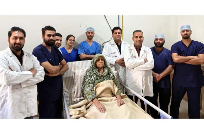 Surgical Oncology team posing with a patient at AOI Jammu. Surgical Oncology team posing with a patient at AOI Jammu.