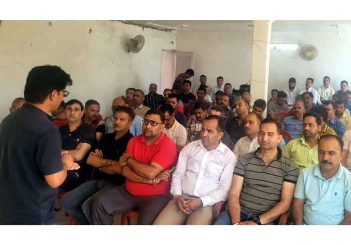 Members of JKTJAC holding monthly meeting at Udhampur on Sunday. Members of JKTJAC holding monthly meeting at Udhampur on Sunday.