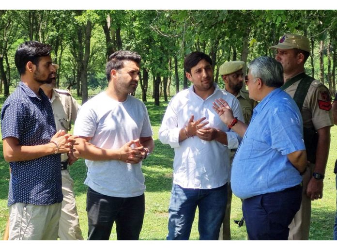 DDC Reasi Vishesh Mahajan during visit to Chnkha area.