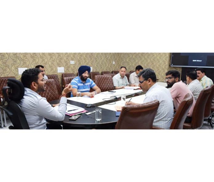 DC Sachin Kumar Vaishya chairing a meeting on Friday. DC Sachin Kumar Vaishya chairing a meeting on Friday.