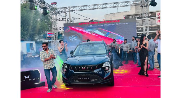 Astro India Automobile unveiling Mahindra XUV 3XO in Jammu on Saturday. Astro India Automobile unveiling Mahindra XUV 3XO in Jammu on Saturday.