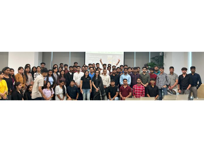 SMVDU students during a technical session at Microsoft's India Development Center in Noida.