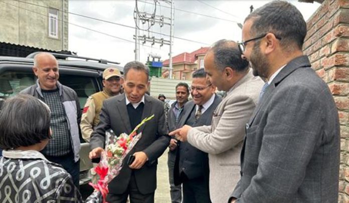 Justice Tashi Rabstan during visit to SOS Children’s Village at Srinagar.