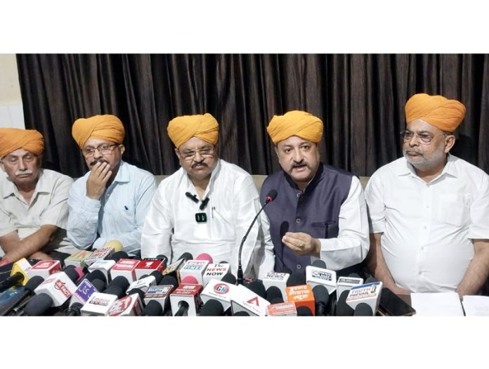 Leaders of various social organizations during a press conference at Press Club, Jammu. Leaders of various social organizations during a press conference at Press Club, Jammu.