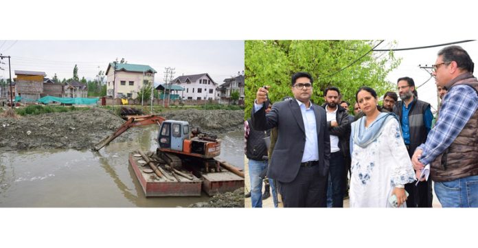 Commissioner Secretary H&UDD Mandeep Kaur during visit to Srinagar on Friday.