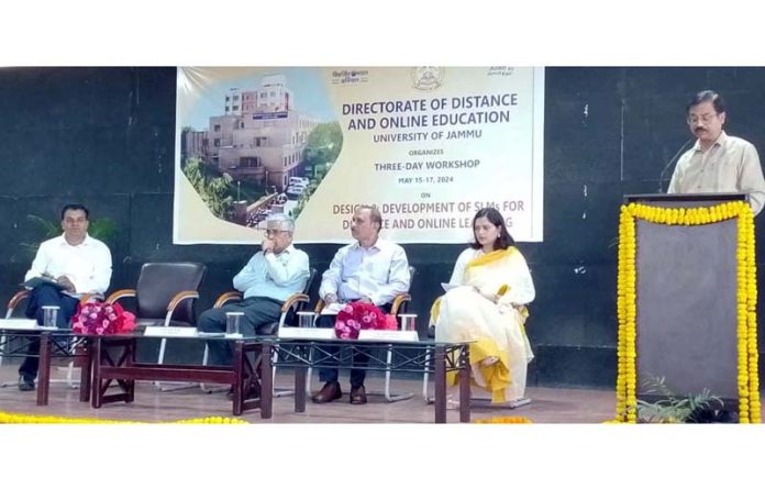 JU Vice-Chancellor and others during inaugural of three-day workshop on Design & Development of SLMs. JU Vice-Chancellor and others during inaugural of three-day workshop on Design & Development of SLMs.