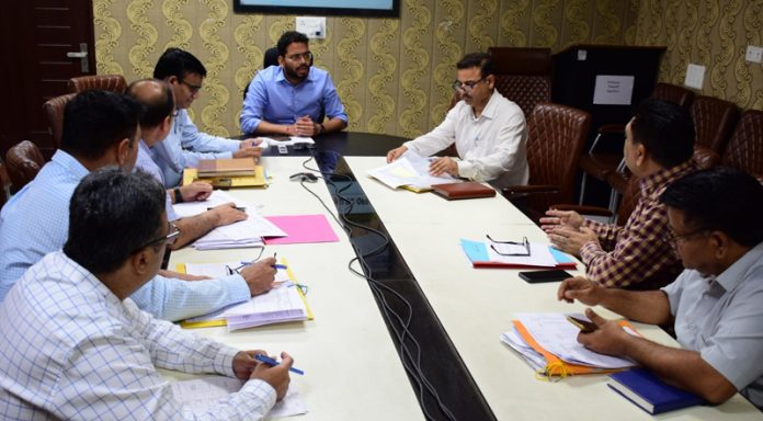 DDC Sachin Kumar Vaishya chairing a meeting on Friday. DDC Sachin Kumar Vaishya chairing a meeting on Friday.