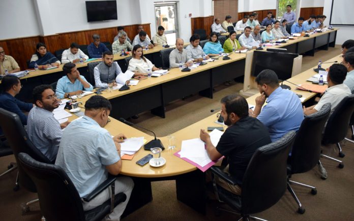 DC Sachin Kumar Vaishya chairing a meeting on Sunday. DC Sachin Kumar Vaishya chairing a meeting on Sunday.