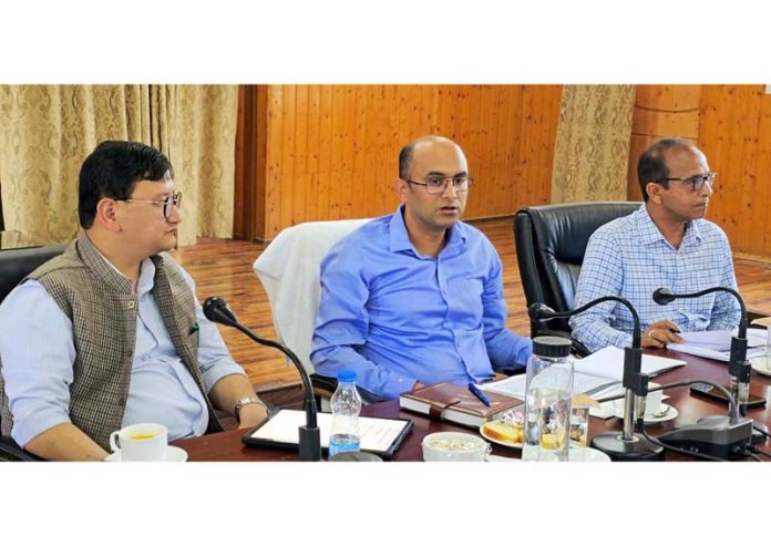 Secretary PWD (R&B) Bhupinder Kumar chairing a meeting on Wednesday. Secretary PWD (R&B) Bhupinder Kumar chairing a meeting on Wednesday.