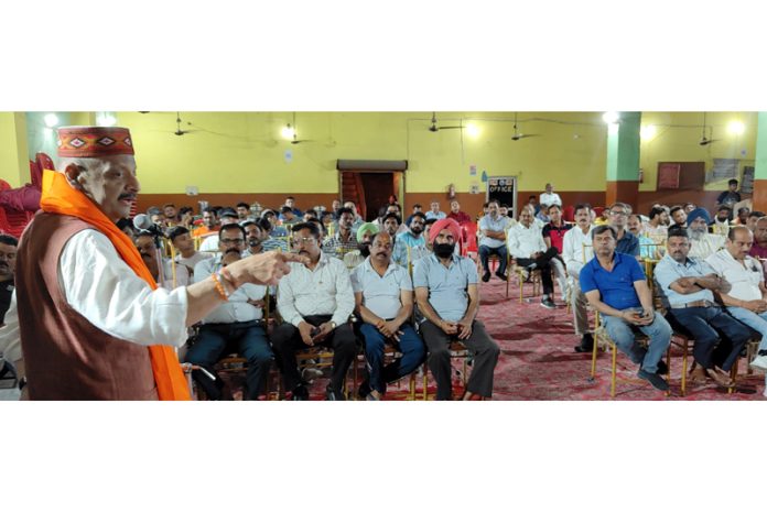 Senior BJP leader Devender Singh Rana addressing a gathering at Gurdaspur on Sunday. Senior BJP leader Devender Singh Rana addressing a gathering at Gurdaspur on Sunday.