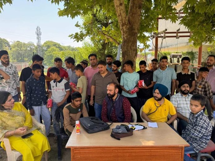 Dr Sushil Sharma and his team during a cardiac health checkup camp at CCI Palaash in Poonch district.