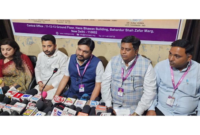 Members of MSME PCI addressing a press conference at Jammu on Monday. -Excelsior/Rakesh Members of MSME PCI addressing a press conference at Jammu on Monday. -Excelsior/Rakesh
