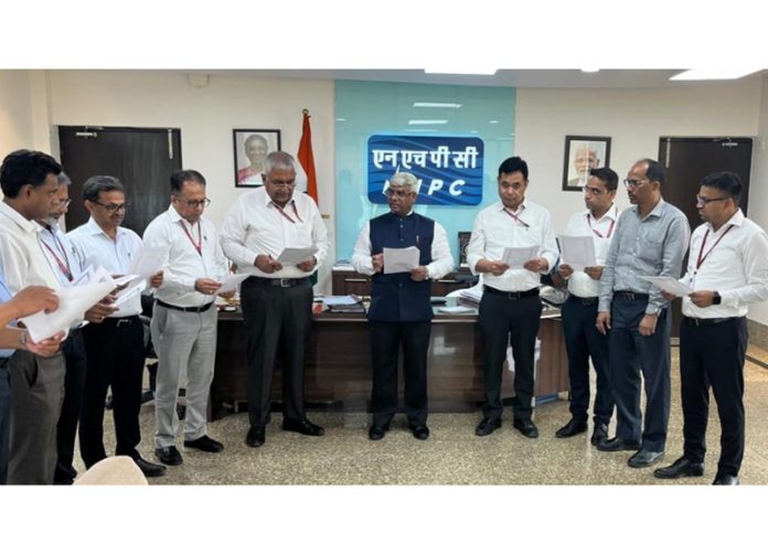 R.P. Goyal, CMD, NHPC administrating Swachhta Pledge to the NHPC employees during a function held on Thursday. R.P. Goyal, CMD, NHPC administrating Swachhta Pledge to the NHPC employees during a function held on Thursday.