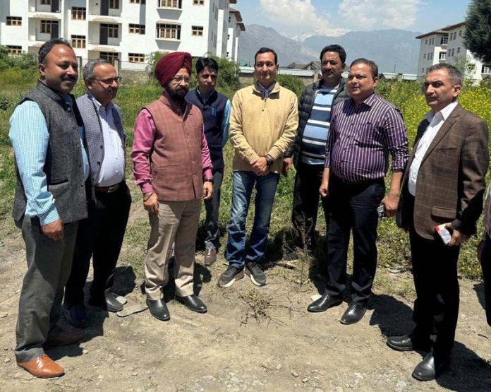 Secretary and Commissioner Transport during visit to Pampore.