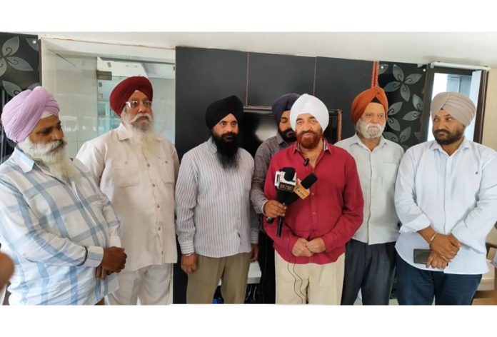 SUF chairman, S S Wazir speaking to media persons in Jammu. SUF chairman, S S Wazir speaking to media persons in Jammu.