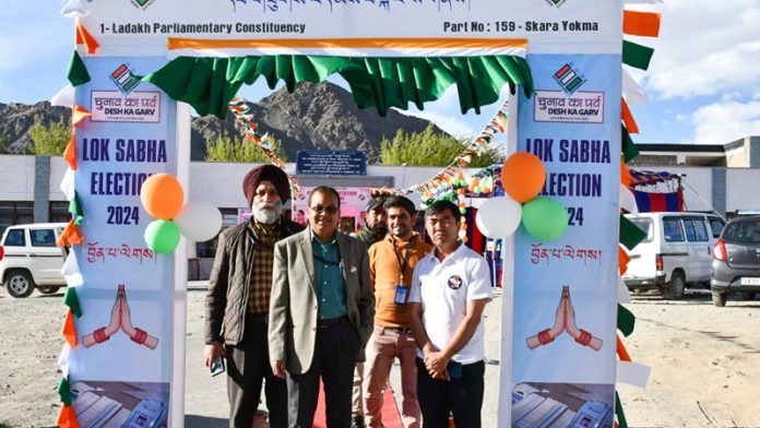 CEO Ladakh, Yetindra M Maralkar, inspecting a polling station in Leh on Sunday. CEO Ladakh, Yetindra M Maralkar, inspecting a polling station in Leh on Sunday.