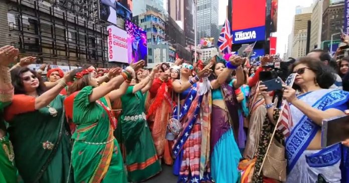 Saree's tradition, elegance celebrated in heart of NYC's Times Square at special global event