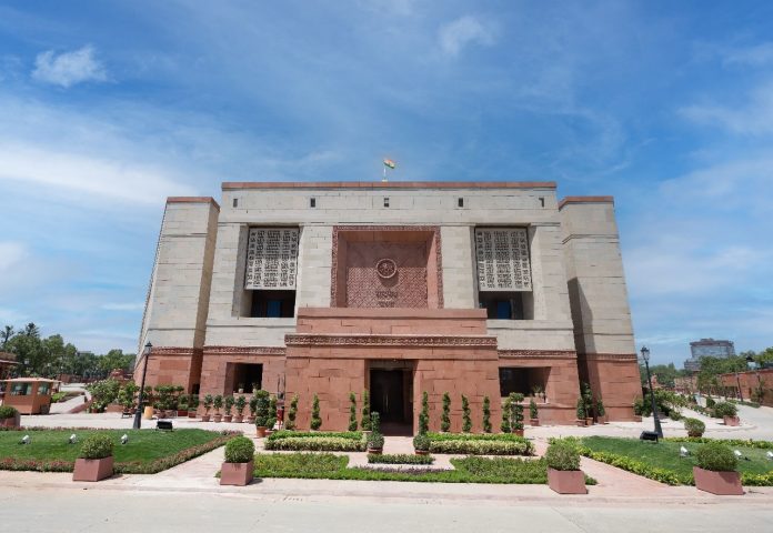 Registration counters for new MPs activated in Parliament House complexLOK SABHA NEW BUILDING