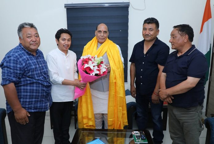 Members of ALTA meeting with Defence Minister, Rajnath Singh on Sunday.