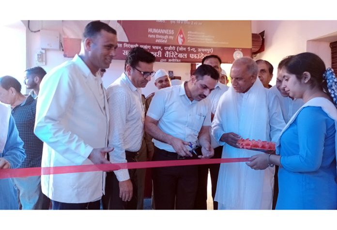 DC Rajouri Om Prakash Bhagat inaugurating a blood donation camp at SNM Bhawan, Rajouri. DC Rajouri Om Prakash Bhagat inaugurating a blood donation camp at SNM Bhawan, Rajouri.