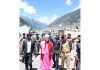 LG Manoj Sinha inspecting facilities for Shri Amarnath Ji pilgrims at Baltal base camp on Tuesday.