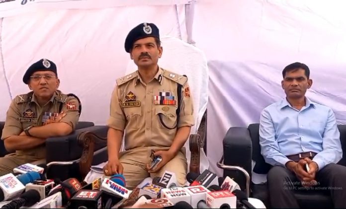 DGP R R Swain speaking to media persons in Jammu on Sunday. DGP R R Swain speaking to media persons in Jammu on Sunday.