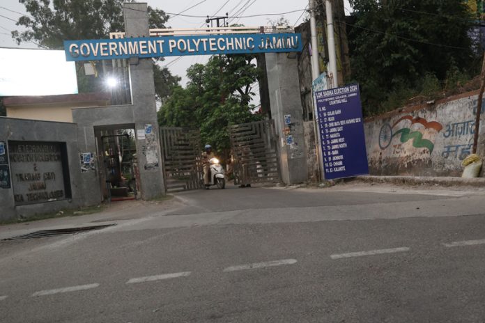 Govt Polytechnic College Jammu where votes for Jammu seat will be counted. - Excelsior/Rakesh