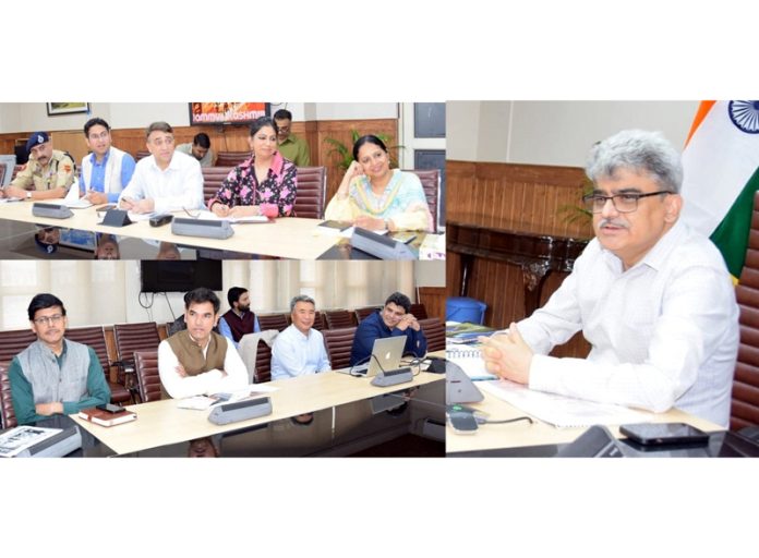Chief Secretary Atal Dulloo chairing a meeting on Thursday.