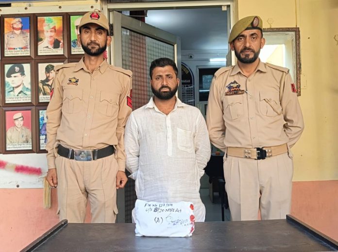 Narcotic Smuggler Irshad Ahmed arrested by Ramban Police on Tuesday. Narcotic Smuggler Irshad Ahmed arrested by Ramban Police on Tuesday.