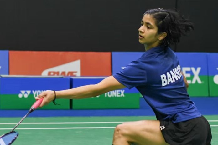 Malvika in action during a Quarter final against Scotland’s Kristy Gilmour. Malvika in action during a Quarter final against Scotland’s Kristy Gilmour.