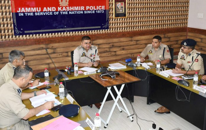 IGP Kashmir chairing a meeting at PCR. IGP Kashmir chairing a meeting at PCR.