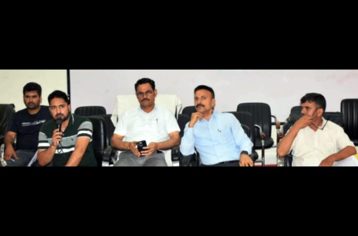 DC Rajouri Om Prakash Bhagat chairing a meeting.