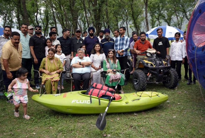 Dignitaries posing for a group photograph at Reasi on Sunday.