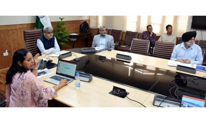 CS Atal Dulloo chairing a meeting at Srinagar on Friday. CS Atal Dulloo chairing a meeting at Srinagar on Friday.