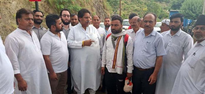 JKPCC working president Raman Bhalla interacting with people in Reasi on Friday. JKPCC working president Raman Bhalla interacting with people in Reasi on Friday.