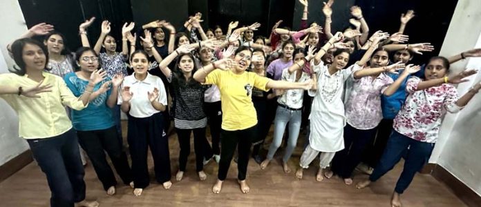 Artists celebrating World Music Day in Jammu on Friday.