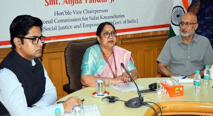 VC National Commission for Safai Karamcharis Anjana Panwar chairing a meeting. VC National Commission for Safai Karamcharis Anjana Panwar chairing a meeting.