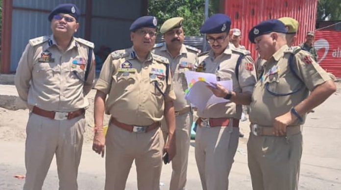 Dr Sunil Gupta, DIG JSK Range, reviewing security arrangements for SANJY-2024 at Bhagwati Nagar base camp in Jammu on Thursday.