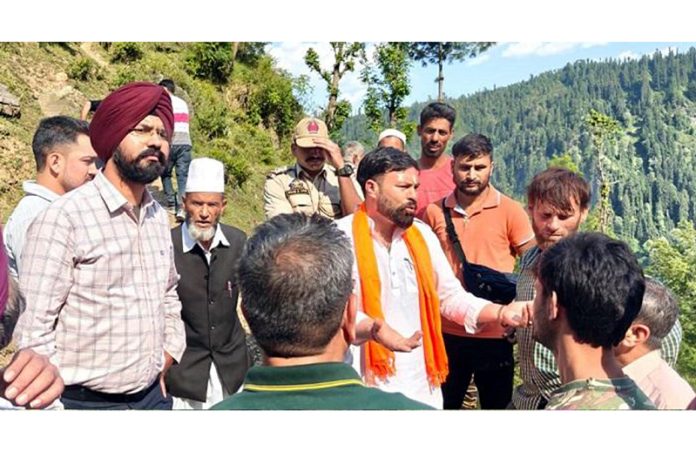 DC Doda during visit to Changa-Bhal Padri road on Sunday. DC Doda during visit to Changa-Bhal Padri road on Sunday.