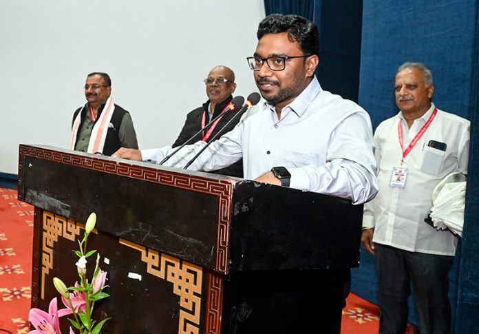 CEC, LAHDC Kargil, Dr Mohd Jaffer Akhoon addressing during a programme on Saturday.