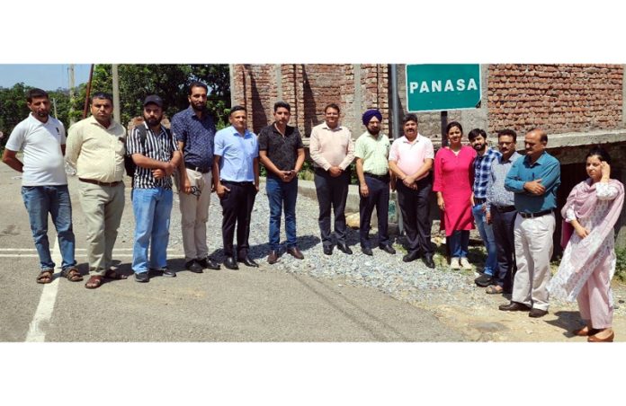 Team of doctors at village Panasa in Reasi district on Thursday.