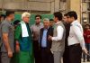 LG inspecting work at Pantha Chowk in Srinagar on Wednesday.