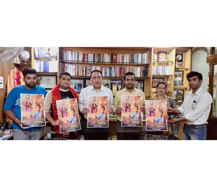 Dignitaries releasing album of a devotional song at Jammu on Tuesday.