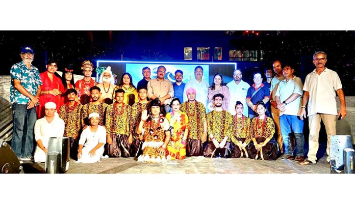 Aghori Group artists from West Bengal posing with dignitaries during a function at Jammu.