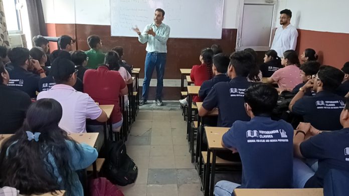 A Professor delivering lecture to the students during an interactive session organised at IIT Jammu on Saturday. A Professor delivering lecture to the students during an interactive session organised at IIT Jammu on Saturday.