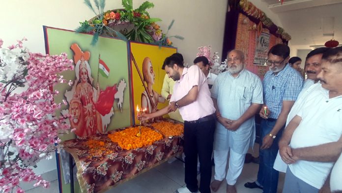The members of Saksham during the observance of its Foundation Day at Kathua on Thursday.