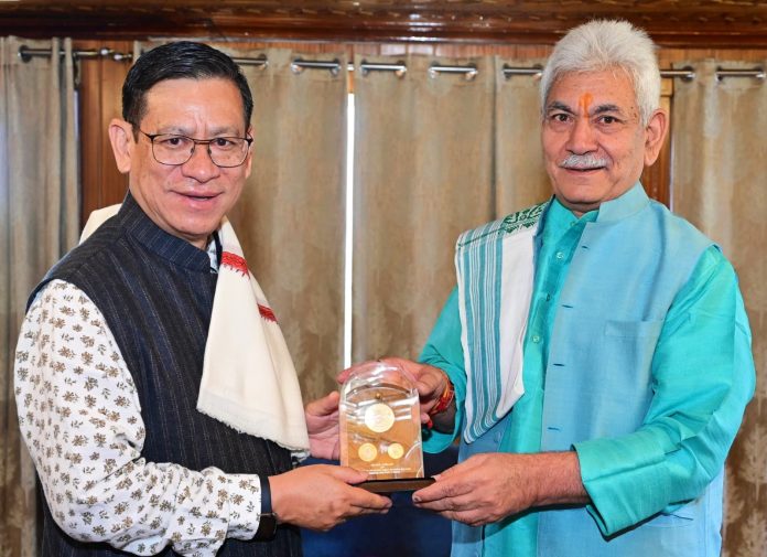 J&K | Justice Kotiswar Singh Calls On LG Manoj Sinha
