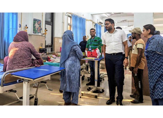 DC Jammu Sachin Kumar Vaishya during visit to SDH RS Pura on Saturday. DC Jammu Sachin Kumar Vaishya during visit to SDH RS Pura on Saturday.